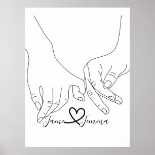Individuelle Name Holding-Linie Poster