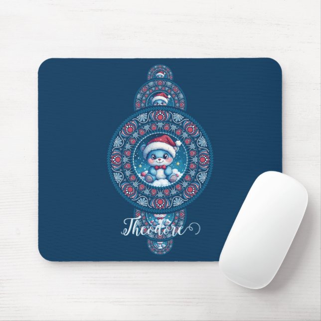 Individuelle Name Holiday Kawaii Bear Ornamental M Mousepad (Mit Mouse)