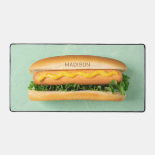 Individuelle Name Hot Dog Schreibtischunterlage