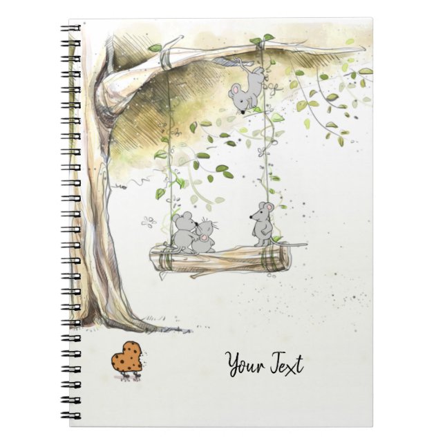 Individuelle Name Hübsch Mäuse Elegante Notizblock (Vorderseite)