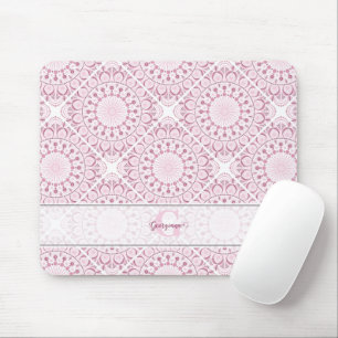 Individuelle Name Hübsch Pink Confetti Lace Mandal Mousepad