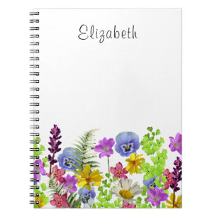 Individuelle Name hübscher Wildblumen Notizblock