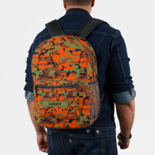 Individuelle Name Hunter Orange Green Brown Camouf Bedruckter Rucksack