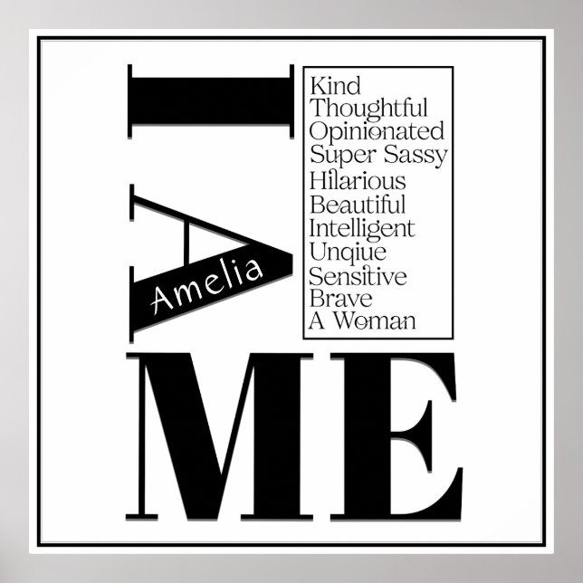 Individuelle Name I am Me Weibliche Empowerment Sc Poster (Vorne)