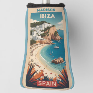 Individuelle Name Ibiza, Spanien Reiseplakat Golf Headcover