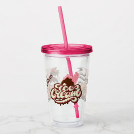 Individuelle Name Ice Cream Lover's tumbler Acryltrinkbecher