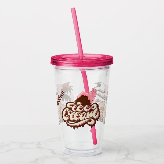 Individuelle Name Ice Cream Lover's tumbler Acryltrinkbecher (Links)