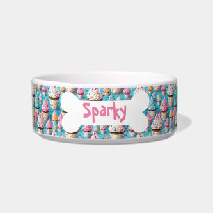 Individuelle Name Ice Cream Muster Pet Dog Napf