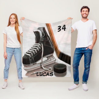 INDIVIDUELLE NAME ICE HOCKEY FLEECE BLANKET