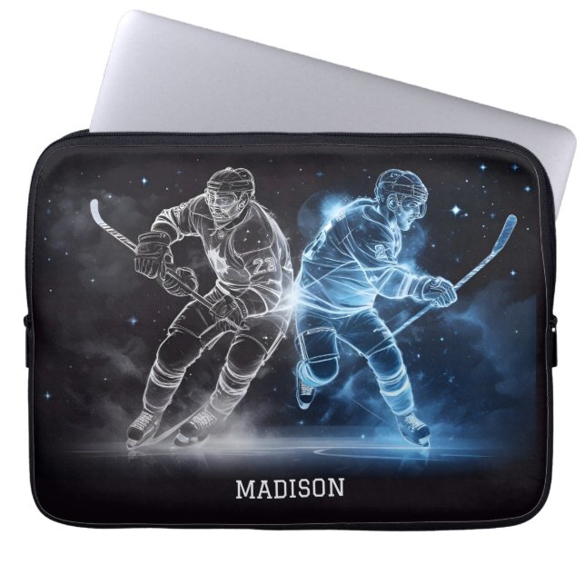 Individuelle Name Ice Hockey Laptopschutzhülle (Vorderseite)
