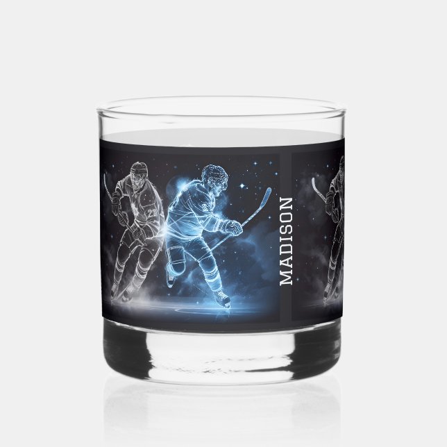 Individuelle Name Ice Hockey Whiskyglas (Vorderseite)