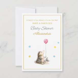 Individuelle Name Igel mit Ballon Babydusche