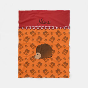 Individuelle Name Igel Orangenschenken Fleecedecke