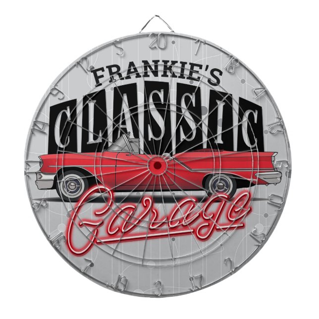 Individuelle Name Imitate Neon 1950er Jahre Classi Dartscheibe (vorne)