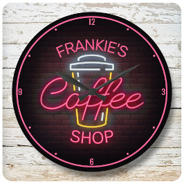 Individuelle Name Imitate Neuronieren Retro Coffee Runde Wanduhr