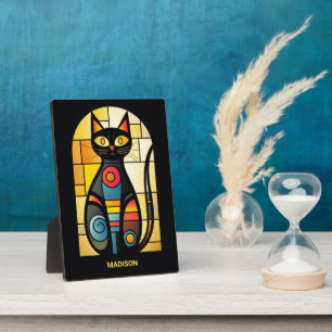 Individuelle Name Imitate verklebte Glaskatze Fotoplatte