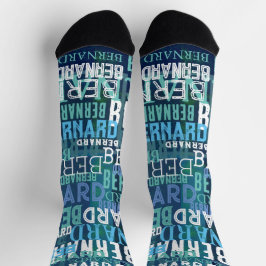 Individuelle Name in Schattierungen von Küstenblau Socken