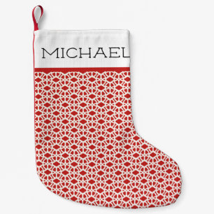 Individuelle Name in Weiß und Rot Kleiner Weihnachtsstrumpf