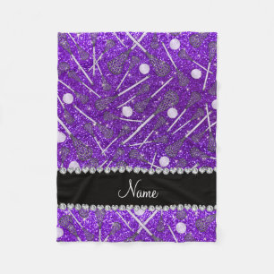 Individuelle Name indigo lila Glitzer Lacrosse Fleecedecke