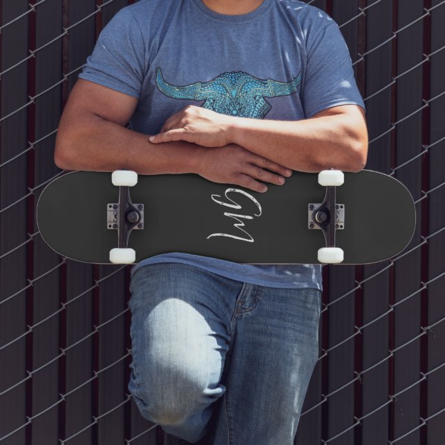 Individuelle Name Initialen personalisiert zwei Bu Skateboard (Außenbereich 3)