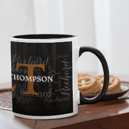 Individuelle Name & Initialen Personalisierte Typo Tasse