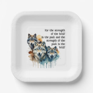 Individuelle Name Inspiration Wolf Quote Stratset  Pappteller