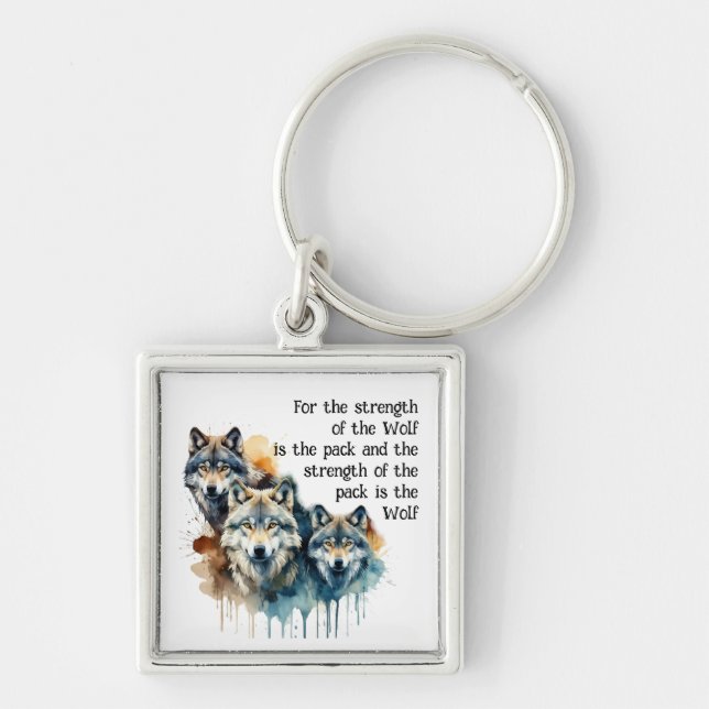 Individuelle Name Inspiration Wolf Quote Stratset  Schlüsselanhänger (Vorne)