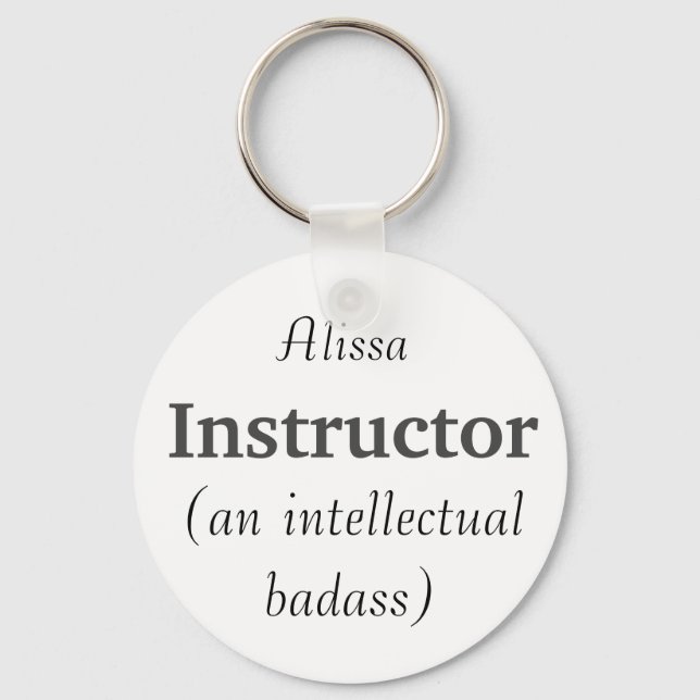 Individuelle Name Instructor Intellectual Badass Q Schlüsselanhänger (Vorderseite)