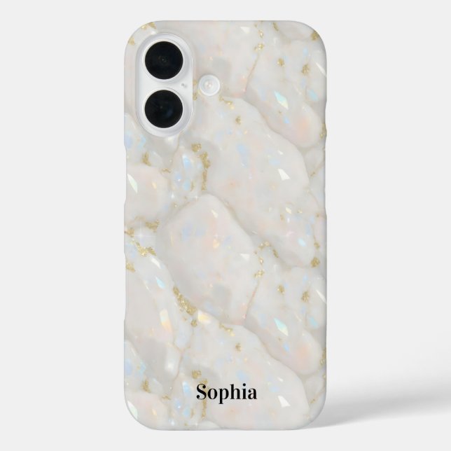 Individuelle Name Iridescent Opal Stone Case-Mate iPhone Hülle (Rückseite)