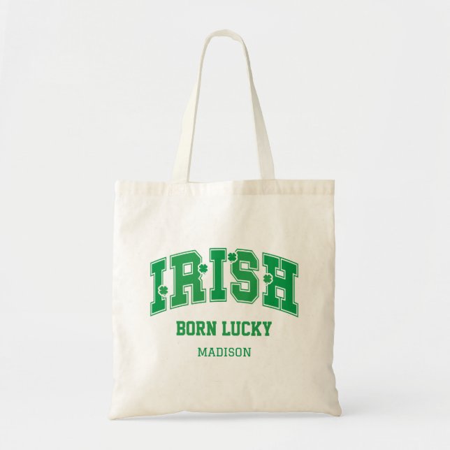 Individuelle Name Irish Geboren Lucky Tragetasche (Vorne)