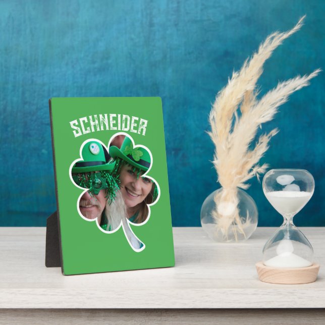 Individuelle Name Irish Klee Foto St Patricks Day Fotoplatte (Seite)
