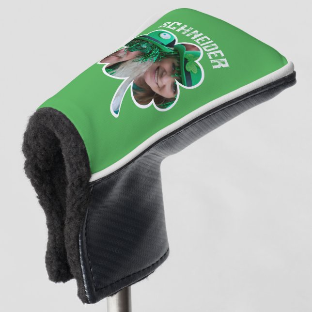 Individuelle Name Irish Klee Foto St Patricks Day Golf Headcover (3/4 Vorderseite)