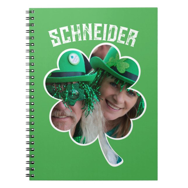 Individuelle Name Irish Klee Foto St Patricks Day Notizblock (Vorderseite)