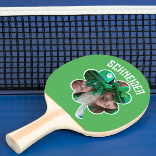 Individuelle Name Irish Klee Foto St Patricks Day Tischtennis Schläger