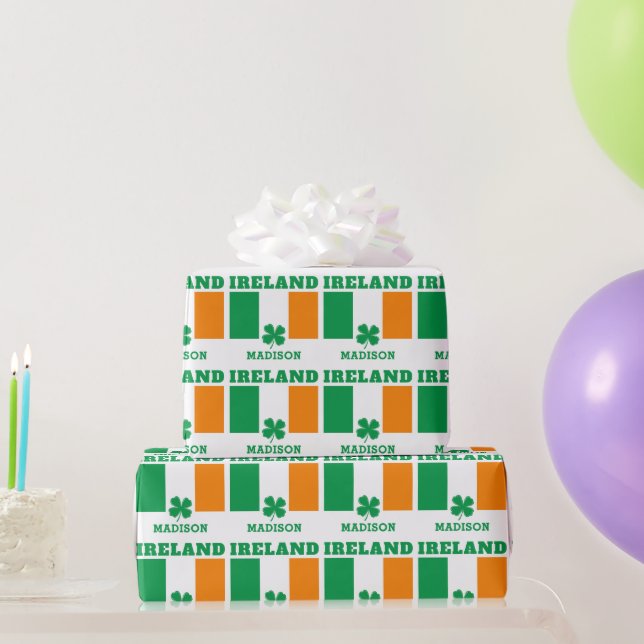 Individuelle Name Irland Geschenkpapier (Partygeschenke)
