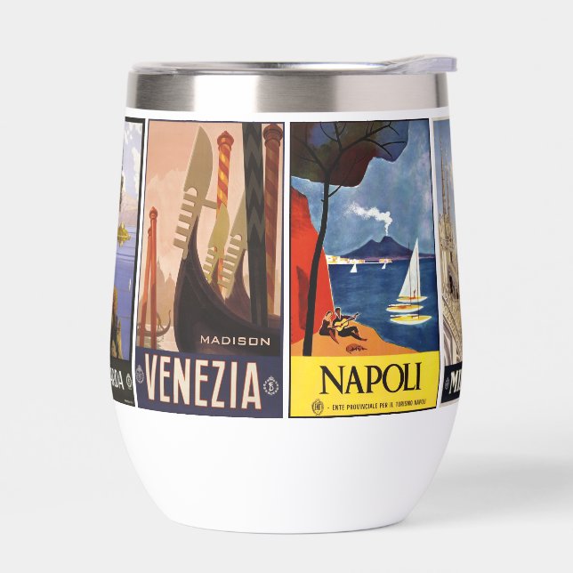 Individuelle Name Italy Vintage Travel Collage (Links)