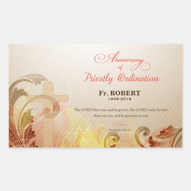 Individuelle Name & Jahr, 60. Priesterliche Ordina Rechteckiger Aufkleber (Vorderseite)