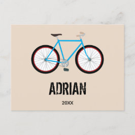 Individuelle Name Jahr für Fahrraddesign Feiertagspostkarte
