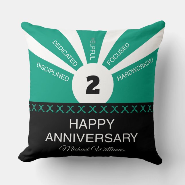 Individuelle Name & Jahr, Jahr der Mitarbeiter Kissen (Vorderseite)