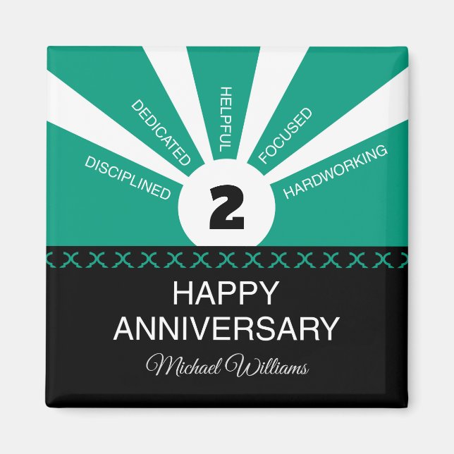 Individuelle Name & Jahr, Jahr der Mitarbeiter Magnet (Vorne)