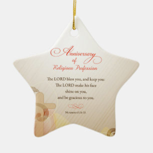 Individuelle Name & Jahr Nun, 60. Jahrestag Religi Keramik Ornament