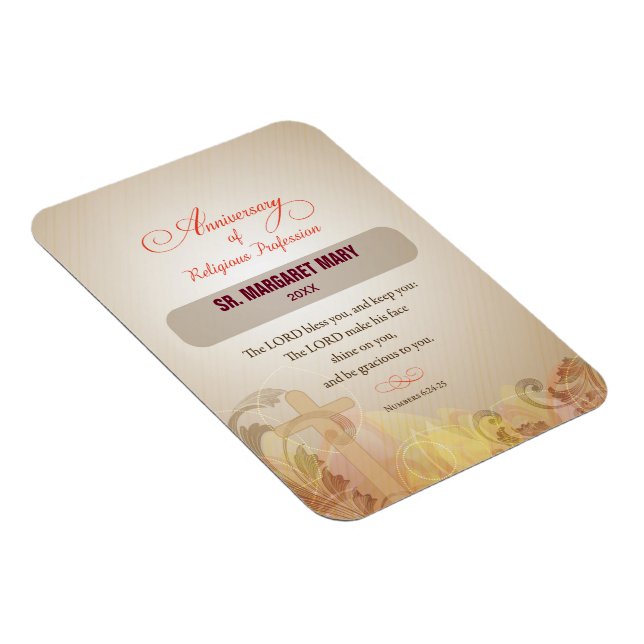 Individuelle Name & Jahr Nun, 60. Jahrestag Religi Magnet (Rechte Seite)