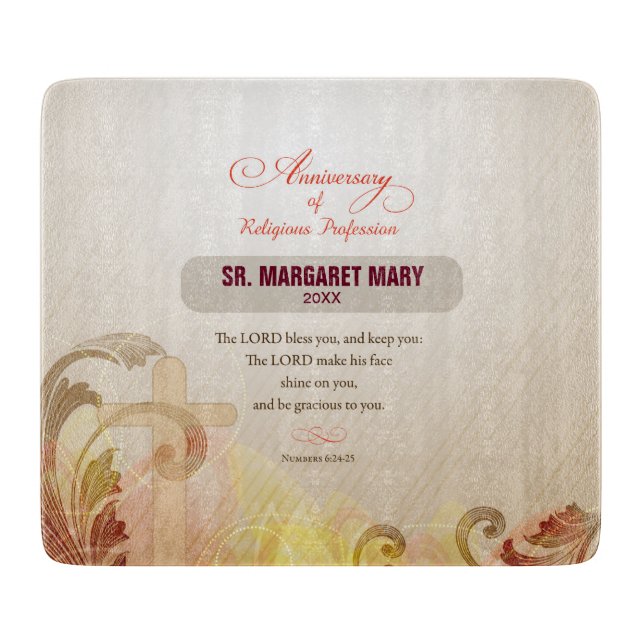 Individuelle Name & Jahr Nun, 60. Jahrestag Religi Schneidebrett (Vorderseite)