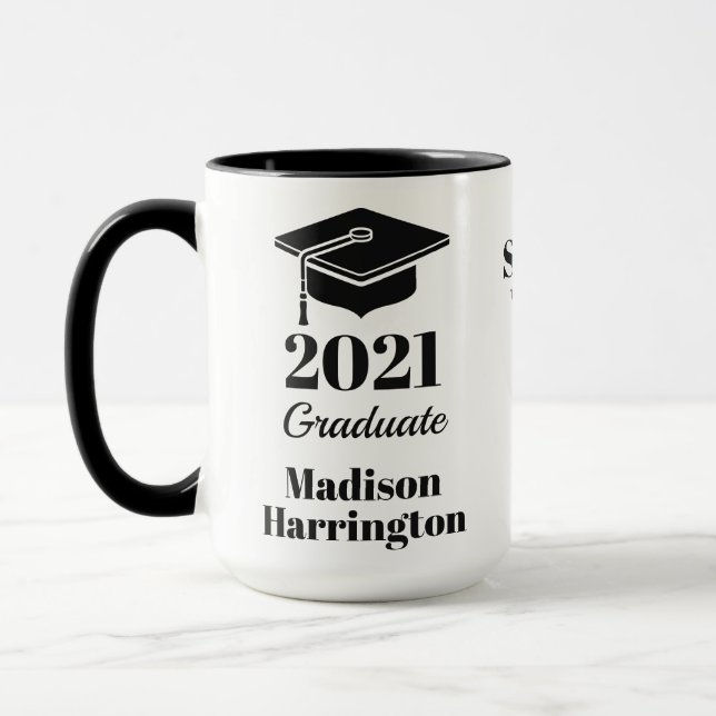 Individuelle Name, Jahr, Text Abschluss Tasse (Links)