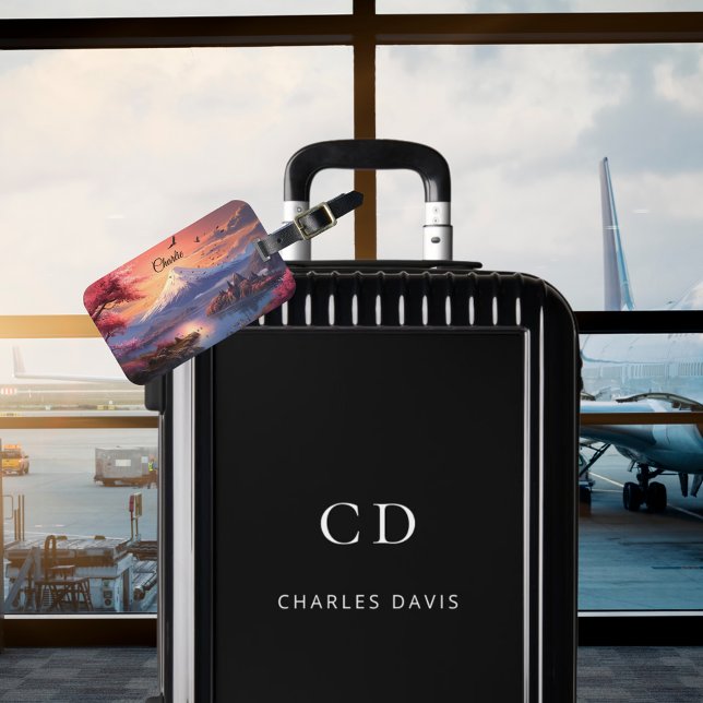 individuelle Name japanisch Landschaft tokyo mt.fu Gepäckanhänger (Von Creator hochgeladen)