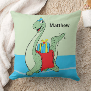 Individuelle Name, Junge, Geburtstag, Dinosaurier Kissen