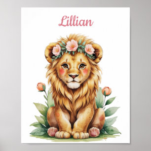 Individuelle Name Jungle Girl Kinderzimmer Baby Li Poster