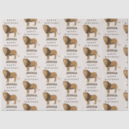 Individuelle Name Jungle Lion Animal Geburtstag Seidenpapier
