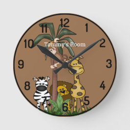 Individuelle Name Jungle Safari Runde Wanduhr