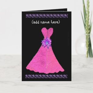 individuelle Name - JUNIOR BRIDESMAID Card Rosa Go Einladung